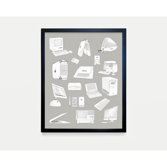 Apple Computer Evolution Art Print Macintosh History, Unframed Poster