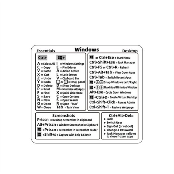 Apple Computer Keyboard Stickers – Mac OS Shortcut Reference for Easy Installation on Mac Devices