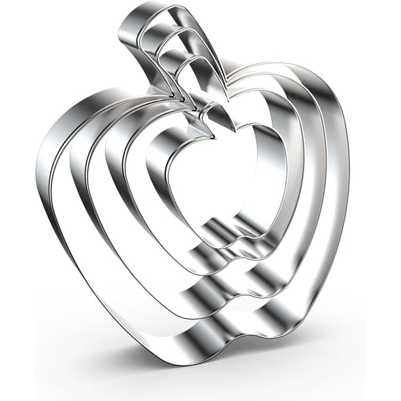 Cookie Cutter Set Large Small Mini - 5 inch, 4 inch, 3 inch, 2 inch - 4 Piece Fruit Cookie Cutters Shapes Fondant Biscuit Clay Mold- Stainless Steel