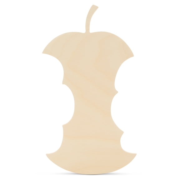 Apple Core Wooden Cutout 12 x 6-1/2 inches, 6 Unfinished Birch Wood Fruit Cutouts for Thanksgiving Decor and DIY Crafts, by Woodpeckers