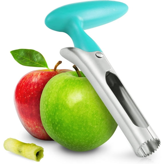Apple Corer, Premium Apple Corer Tool with Ergonomic Handle, Stainless Steel Apple Corer Remover with Sharp Serrature, Durable Kitchen Corer for Apple, Pears and Bell Peppers(Blue)