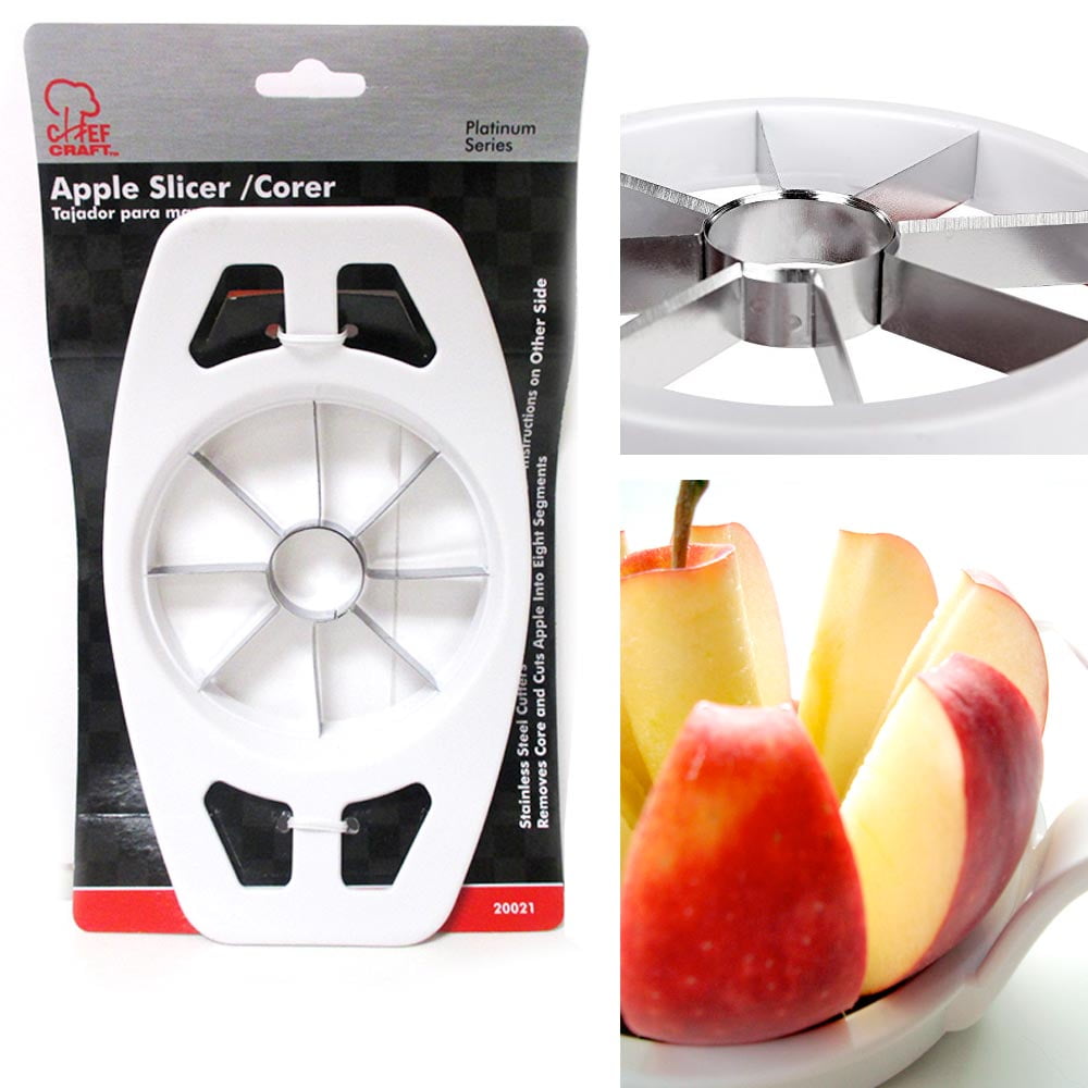 Chef Craft Stainless Steel Blade Apple Slicer, Wedger and Divider, Apple  Cutter and Corer Tool