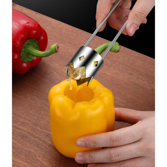 Apple Corer Tool 304 Stainless Steel Fruit Core Remover Cutter Kitchen Gadget Ergonomic Handle Sharp Serrated Edge for Pear Cupcake Baking Prep