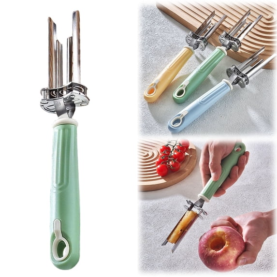 Apple Corer and Vegetable Corer Tool - Adjustable & Multifunctional Fruit Corer for Apples, Peppers, Tomatoes | Quick, Easy Core & Seed Remover with Dishwasher Safe Stainless Steel Design (1 Pcs)