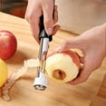 thumbnail image 1 of Apple Corer and Peeler 2-in-1 Tool - Stainless Steel Blade, Grip, Space-saving Design, Efficient Fruit & Vegetable Prep for Modern Kitchen, 1 of 6
