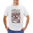 thumbnail image 1 of Apple Crunch Men’s T-Shirt 100% Cotton Casual Short Sleeve Tops Gift Tee White 2XL, 1 of 2