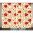 thumbnail image 1 of Ambesonne Fruits Curtains 2 Panel Set, Fresh Fruit Slices Pie, 108" x 84", Cream Red Beige, 1 of 3