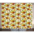 thumbnail image 1 of Ambesonne Fruits Curtains 2 Panel Set, Autumn Harvest Season Theme, 108" x 90", Burnt Sienna and Yellow, 1 of 3