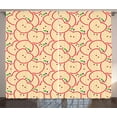 thumbnail image 1 of Ambesonne Fruits Curtains 2 Panel Set, Modern Illustration Fruit, 108" x 108", Apple Green Beige and Red, 1 of 3