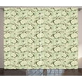 thumbnail image 1 of Ambesonne Fruits Curtains 2 Panel Set, Vintage Abstract Grunge, 108" x 90", Olive Green and Pale Green, 1 of 3