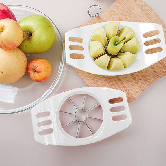 Apple Cutter Fruit Slicer,Multipurpose Apple Corer Divider One Press Quick Cutting Tool,Sharp Blade Easy Clean Safe Design,Efficient Fruit Prep Tool for Home Kitchen Daily Cooking Party Use-White