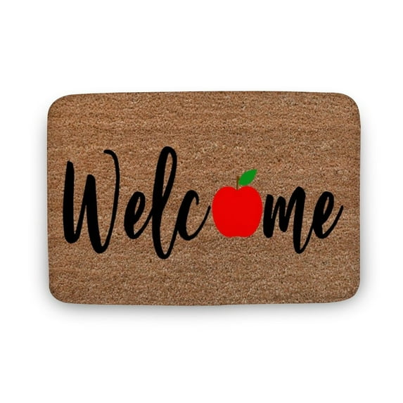 Apple Doormat, Welcome Mat, Apple Decor, Outdoor Rug, Fruit Doormat, Front Door Mat, Fruit Decor, Cute Doormat, Indoor Doormat,Front Back Door Mat ,Coral Velvet Rug 17”x30”