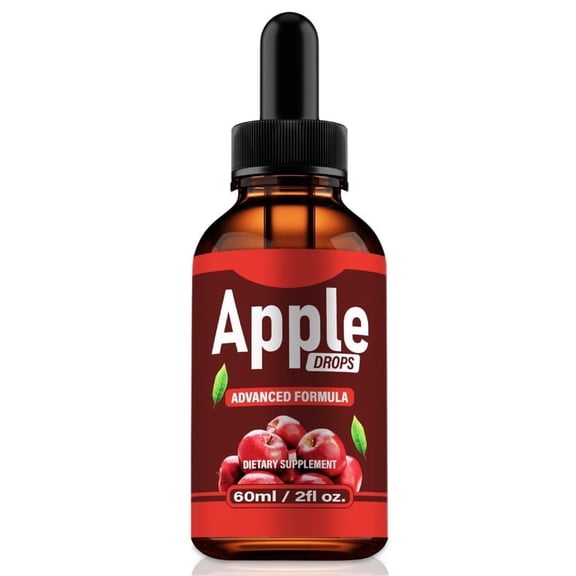 Apple Drops, Pure Apple Liquid Dropper Formula - Naturally Supports Healthy Circulation, Stable Levels and Energizes the Body, Official Gotas Review (30 Servings)