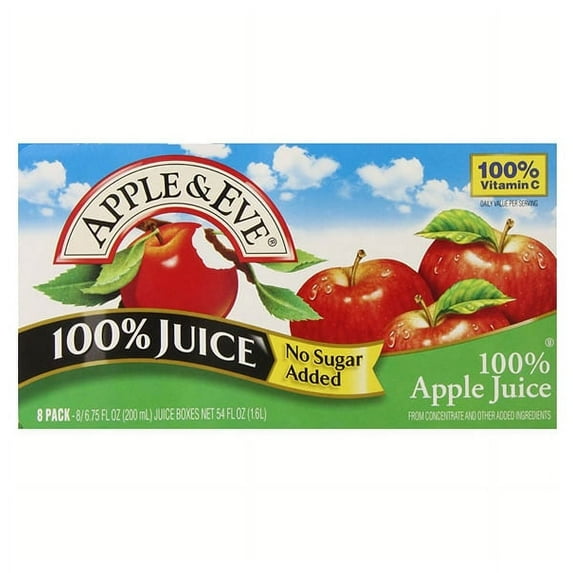 Apple & Eve 100% Apple Juice 6.75 oz Cartons - Pack of 5 / 8 Count