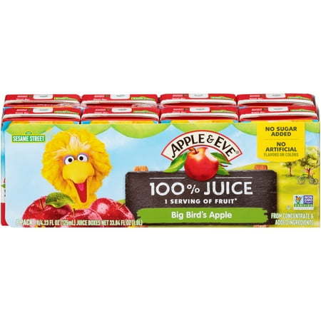 Apple & Eve Big Bird 100% Apple Juice, 4.23 fl oz, 8 Count