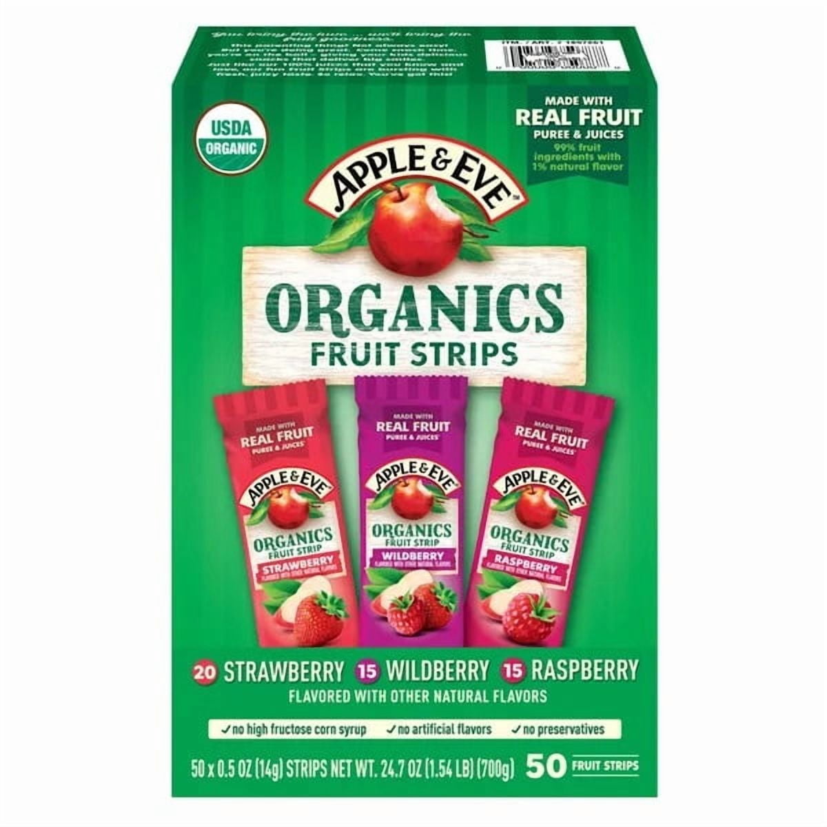 Apple & Eve Organics Fruit Strips, 0.5 Ounce (Pack of 50)