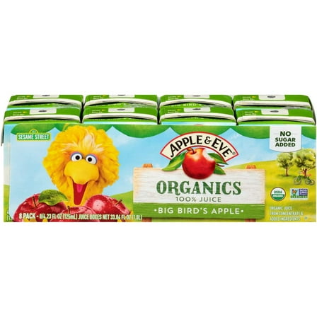 Apple & Eve Sesame Street Organics, Big Bird’s Apple Juice, 5 Count, Pack of 8