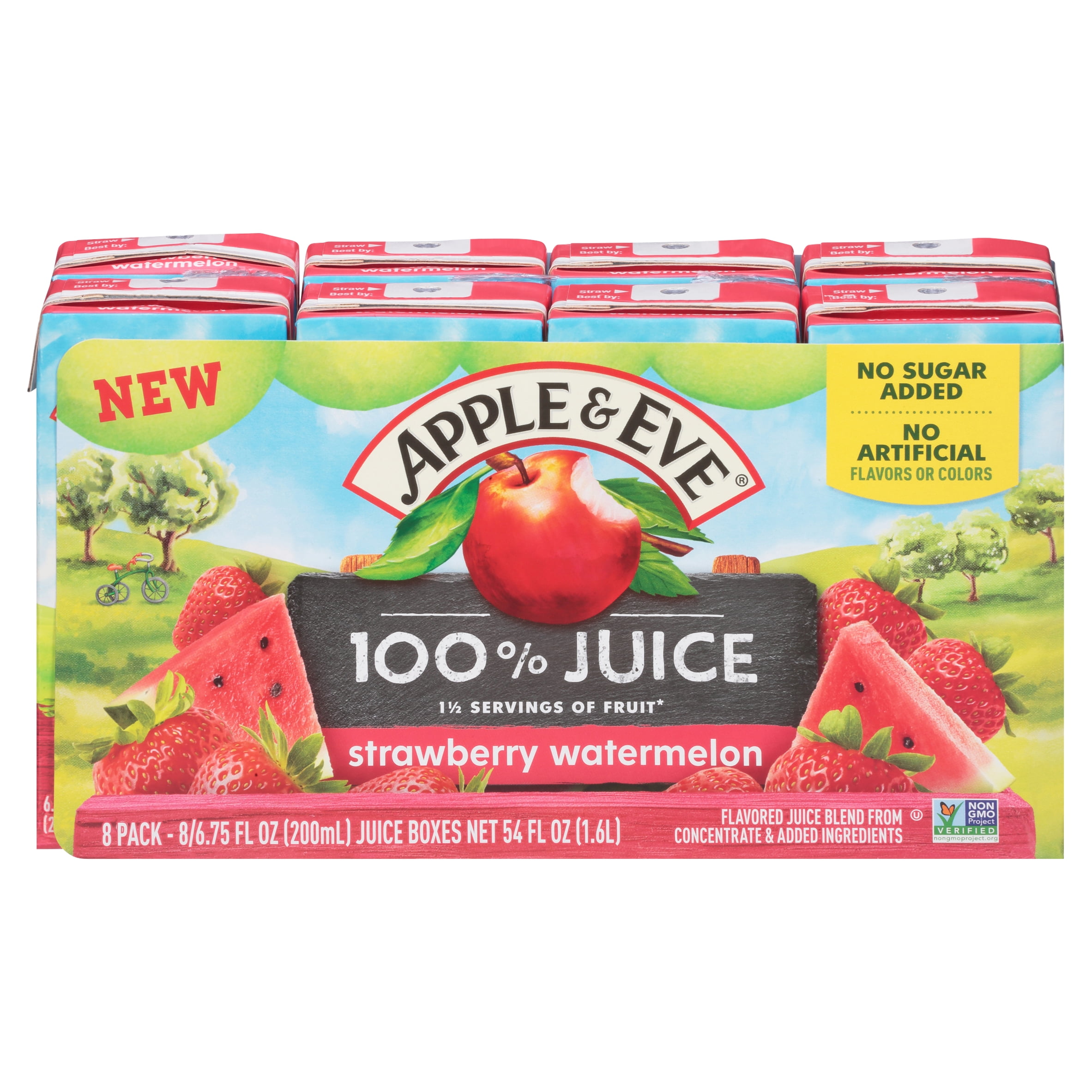 Apple & Eve Strawberry Watermelon 100% Juice, 6.75 fl oz, 8 count