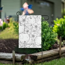 Apple Flowers Sketch Garden Flag Double Sided Outdoor Banners for Courtyard Outdoor Lawn Farmhouse Holiday Decorations