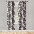 thumbnail image 1 of Apple Flowers Window Curtains, Simple Design Modern Leaves Greenery and Floral Boho Pattern, Lightweight Decor 2-Panel Set with Rod Pocket, Pair of - 28"x95", Dark Magenta Reseda Green, by Ambesonne, 1 of 3
