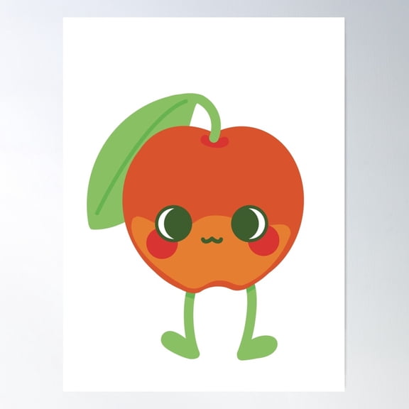 Apple Fruit Friend Poster Wall Art, Modern Wall Decor For Living Room Bedroom, 16x24 UNFRAMED
