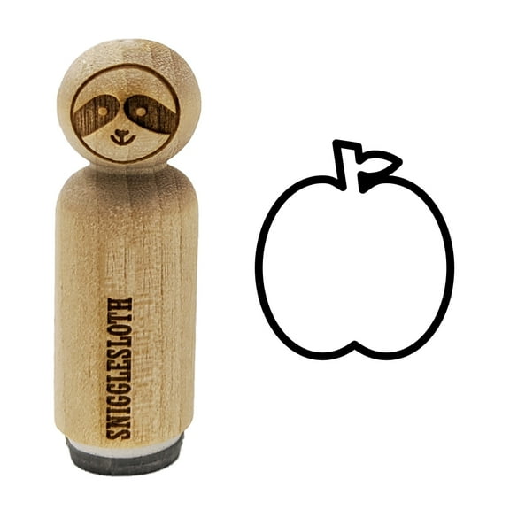 Apple Fruit Outline Rubber Stamp for Scrapbooking Crafting Stamping - Medium 1 Inch