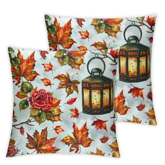 Apple Grape Table Runner Sets with Throw Pillow Covers - Pumpkin Ladder Living Room Decoration , Farmhouse Table Decor & Decorative Pillows Set inches - Orange, White, Fabric: Polyester