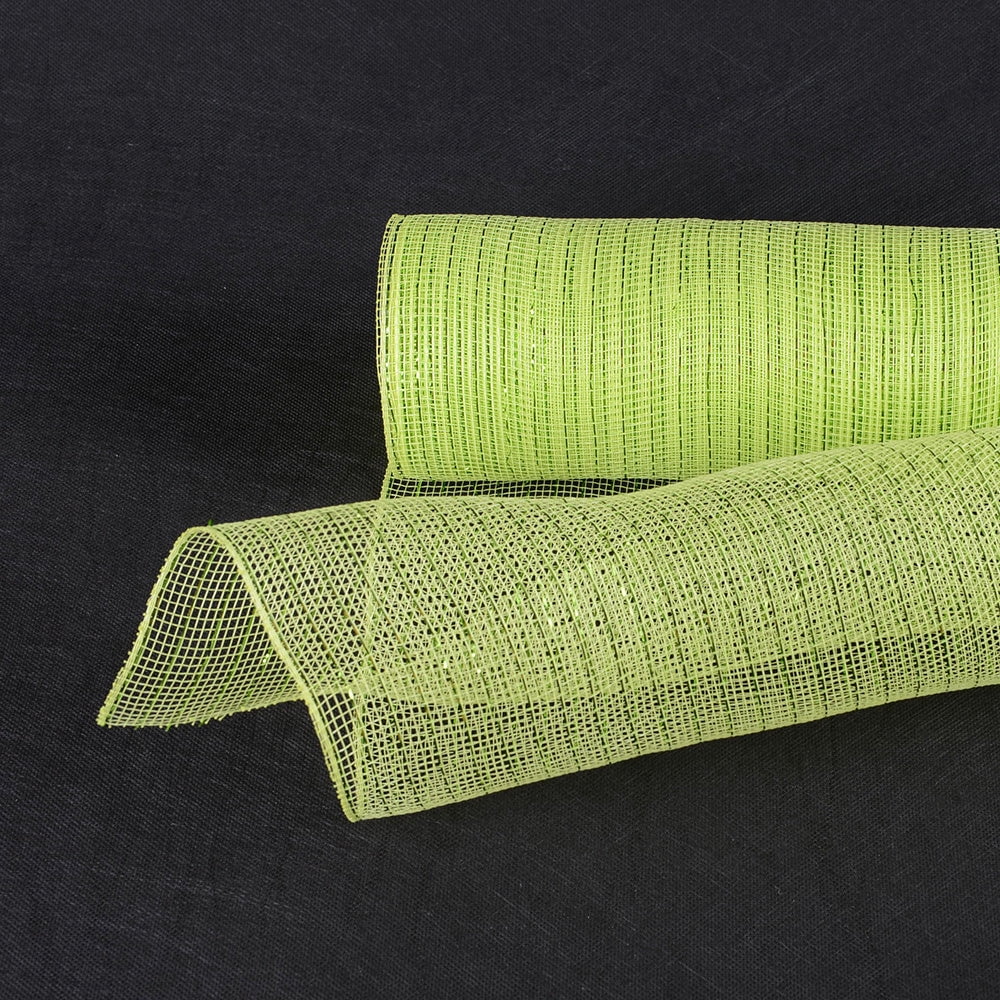 Deco Mesh Wraps Apple Green - Deco Mesh Wrap Metallic Stripes - ( 21 Inch x 10 Yards ...