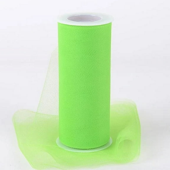 Apple Green Tulle Fabric - 6 Inches Wide X 25 Yards