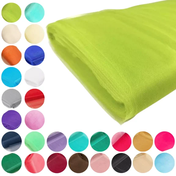(Apple Green) Tulle Fabric Roll - 54 Inch by 40 Yards (120FT), Lightweight & Sheer - Ideal for Wedding Décor, Tutus & Crafts, Gift Wrapping - Sew The Trend