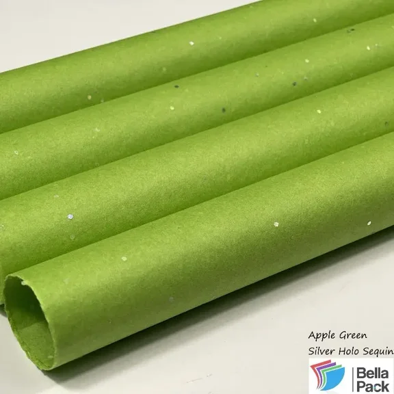 Apple Green With Silver Holo Gemstone Tissue Paper 20x20" 24 sheets/Pack