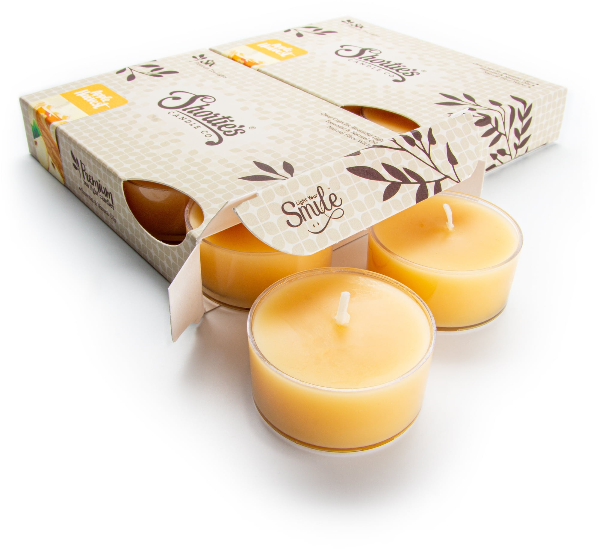 Apple Harvest Tealight Candles Multi Pack 12 Beige Premium Scented Tea Lights Natural Oils