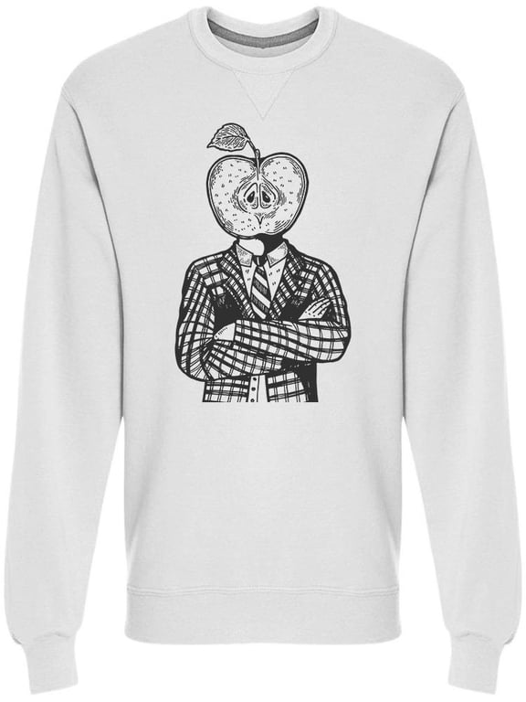 Apple Head Man Sweatshirt Men -Image by Shutterstock, Male 3X-Large