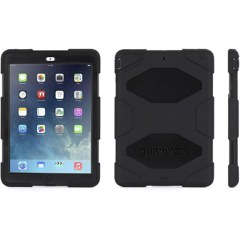 Apple IPad Air Griffin Survivor Case, Black, Black, and