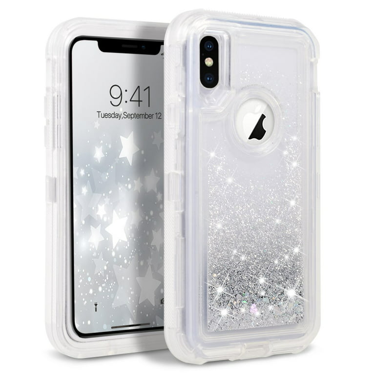 Case Iphone 10 Glitter Liquid, Iphone Xr Glitter Icon Case