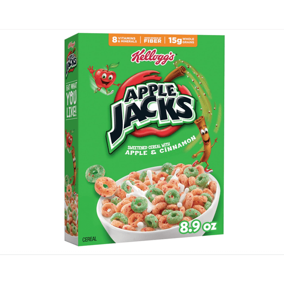 Apple Jacks Breakfast Cereal, Kids Cereal, Family Breakfast, Original, 8.9oz Box (1 Box)