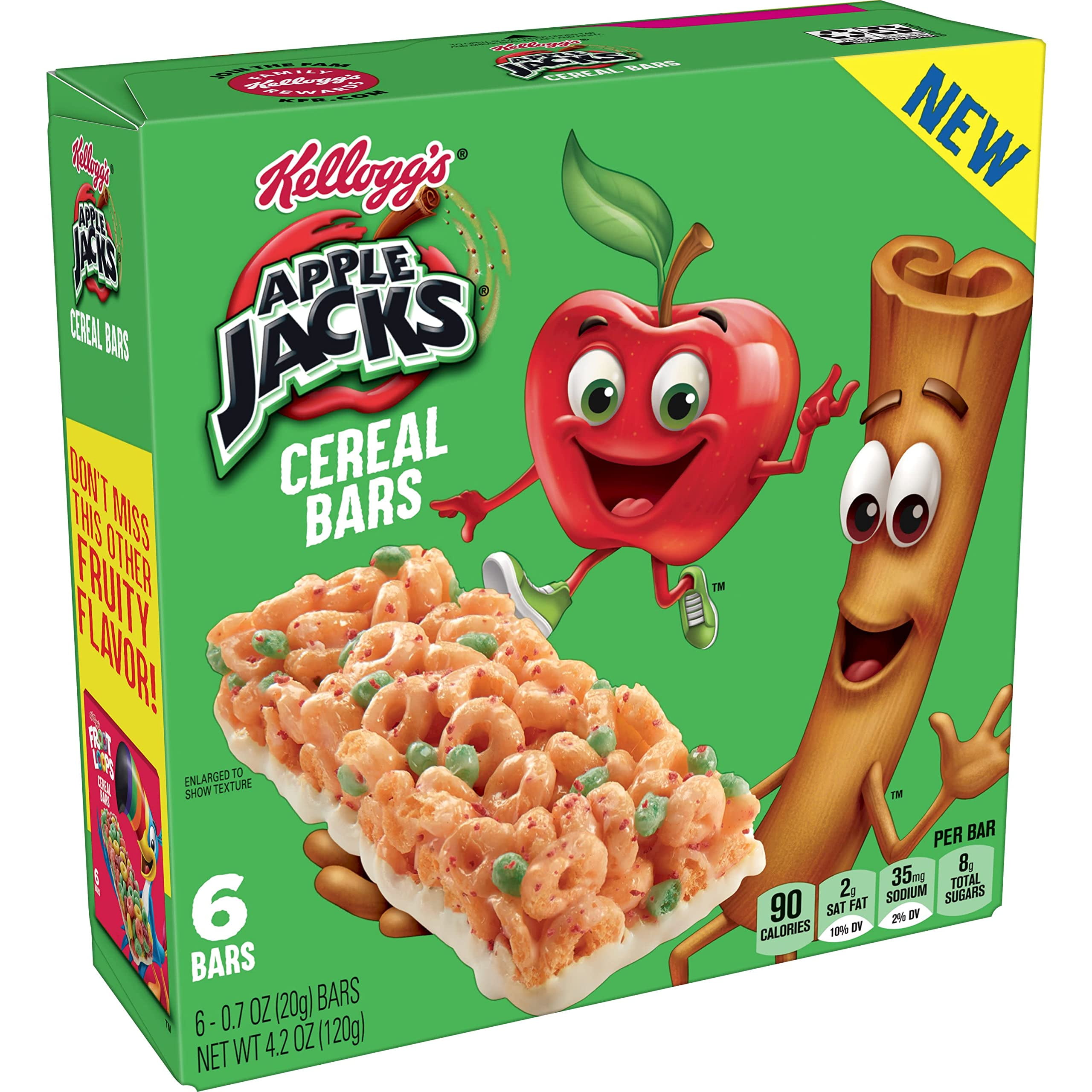 Apple Jacks Cereal Bars, Breakfast Snacks, Kids Snacks, Original, 4.2oz
