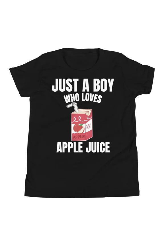 Apple Juice Loving Boy Youth Fruit Drink Refreshing Sweet Fun Unisex T-Shirt up to size 5XL