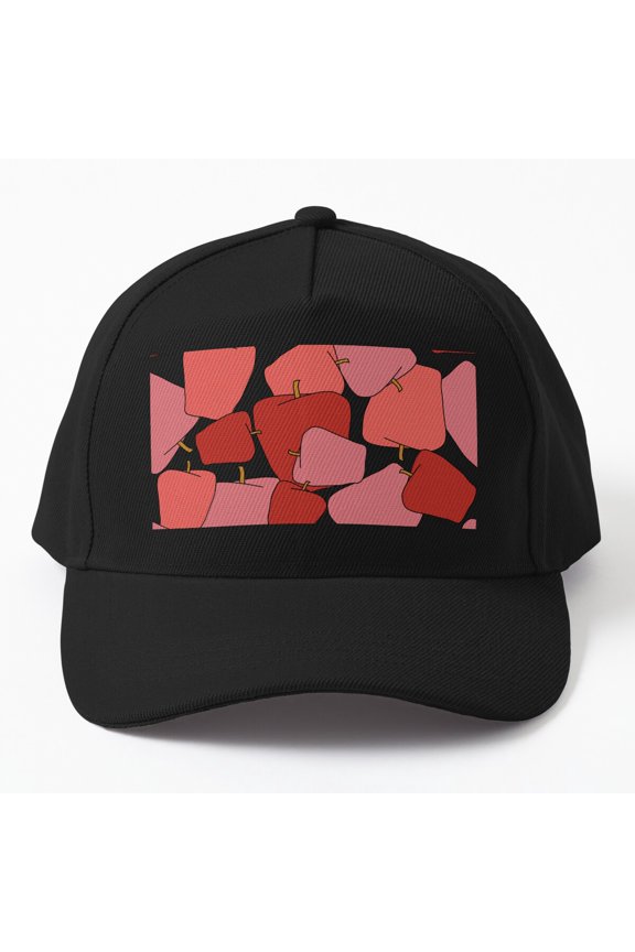 Apple Jumble Pattern Baseball Cap, Fruit Graphic Pattern Design, Classic Everyday Hat