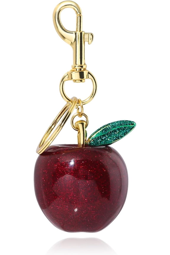 Apple Keychain for Women - Alloy Bag Charm with Cute Fruit Design - Durable Purse Accessories Unique