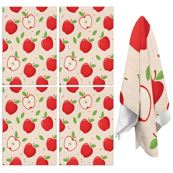 Apple Kitchen Towels Set of 2,Ultra Absorbent & Fast Drying Farmhouse Dish Towels 18x26 Inch,Decorative Hand Towels for Kitchen,Bathroom,Cooking,Baking,Housewarming Gift.
