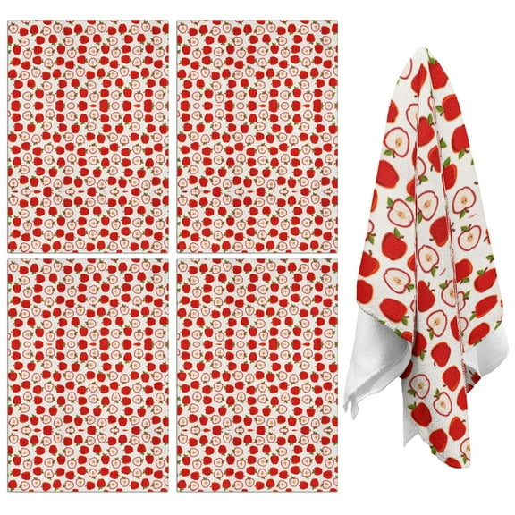 Apple Kitchen Towels Set of 2,Ultra Absorbent & Fast Drying Farmhouse Dish Towels 18x26 Inch,Decorative Hand Towels for Kitchen,Bathroom,Cooking,Baking,Housewarming Gift.