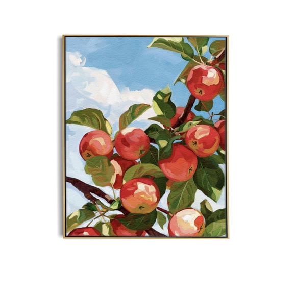 Apple Kitchen Wall Art Print, Colorful Fruit Decor