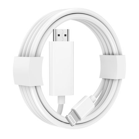 Lightning to HDMI Cable for iPhone Digital AV Adapter 1080P HD Video Sync Screen Connector iPhone to HDMI for TV Projector Monitor 6.6FT