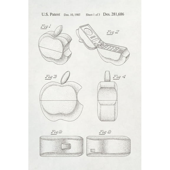 Apple Logo Phone Patent Art Poster Print