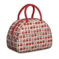 thumbnail image 1 of Apple Lunch Bag for Women – Cute Red & Green Fruit Print Tote with Cartoon Design and Leaves, Insulated & Leakproof, Aesthetic Lunch Box for Work or Apple Lover Gifts by CandyC, 1 of 4