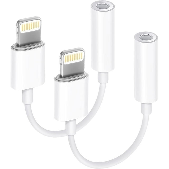Apple MFi Certified 2 Pack Headphone Adapter for iPhone, Lightning to 3.5 mm Headphone Jack