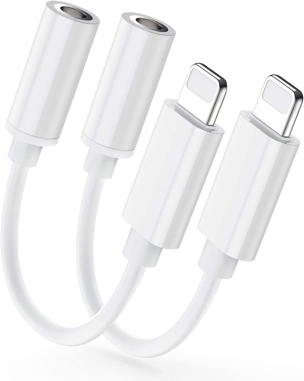 [Apple MFi Certified] 2 Pack Lightning to 3.5mm Headphone Adapter for