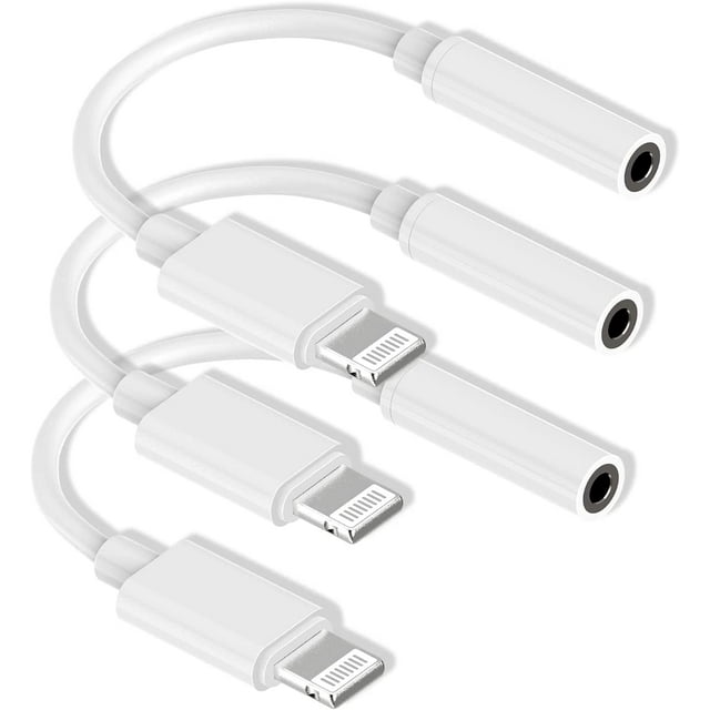 [Apple MFi Certified] 3 PackLightning to 3.5 mm Headphone Jack Adapter