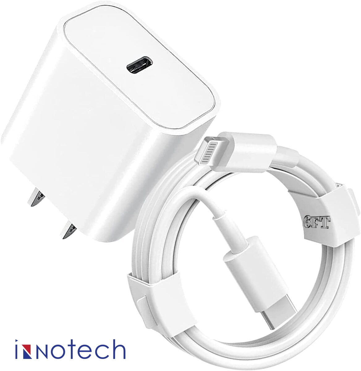 For Apple I phone Lighting Charger USB C Wall Charger Fast Charging 20W PD  ( MFI Certified) Adapter with 2Pcs 5FT Lighting Cable Compatible with iPhone  13/13 Pro/12/12 Pro,11/10/X X 